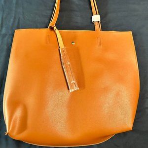 Lightweight Tan Faux Leather Over-the-Shoulder Purse